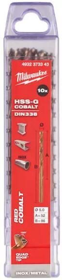 Metal Matkap Ucu Cobalt Hss-G Co(Altın Seri) 5,0x 86MM 10LU