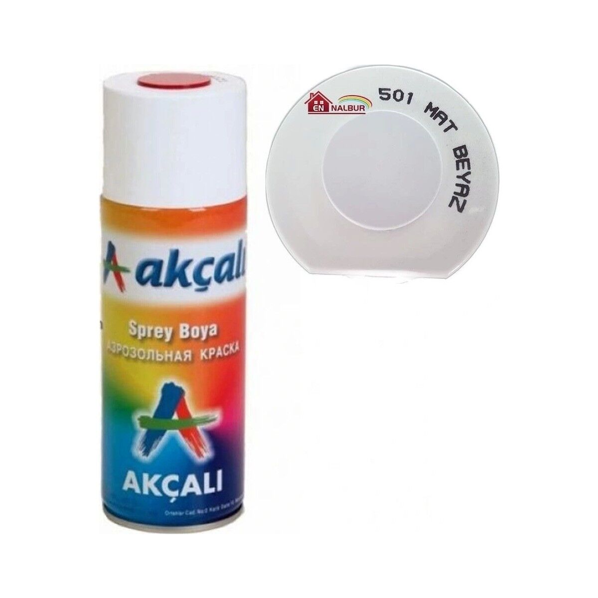 Akçalı Sprey Boya 400 ml 501 Mat Beyaz