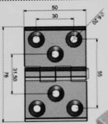 50x76 Yaprak Menteşesi (Krom Kaplı)