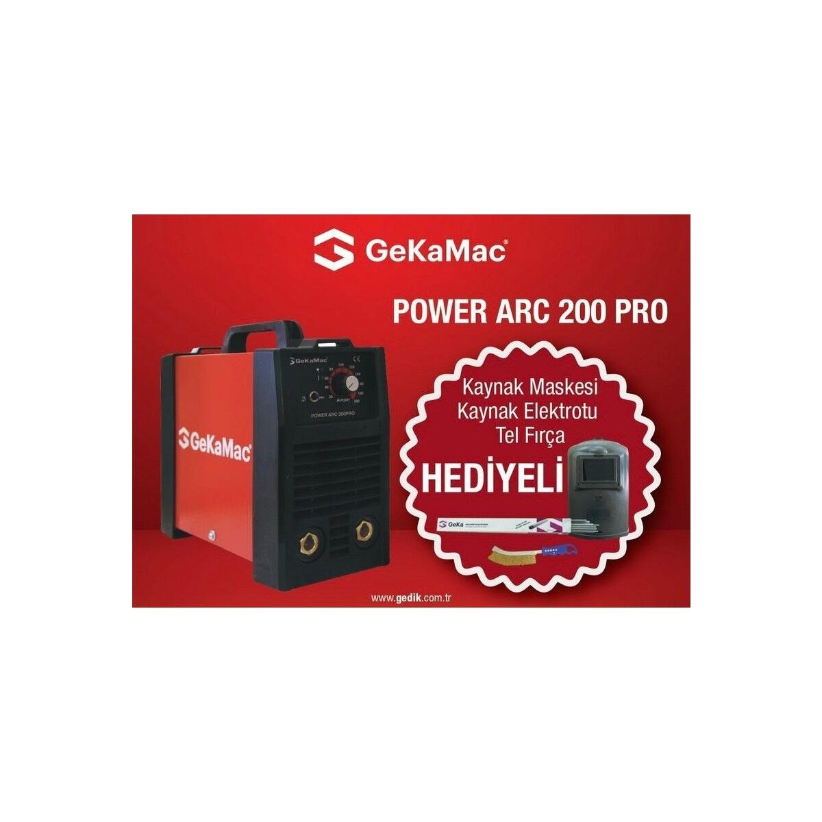 Power Arc 200 Pro Inverter Kaynak Makinası Kaynak Maskesi Elektrodu Fırçası Hediyeli
