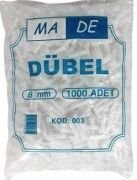 Plastik Dübel 8Mm Beyaz (1000 Adet)