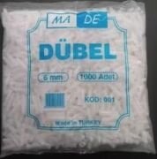 Made Plastik Dubel 6 Mm ( 1000 Adet )