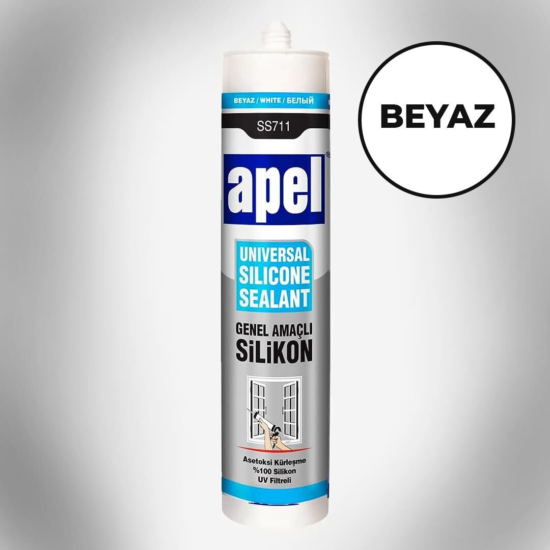 Apel Genel Amaçlı Beyaz Silikon 280 ml/320 gr (10 ADET)