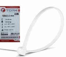 Tork TRK-100-2,5mm Beyaz 100lü Kablo Bağı