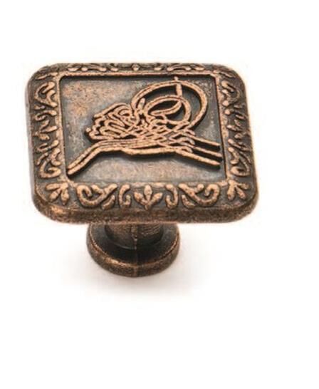 Özsan Tuğra Düğme  Antik Bakır