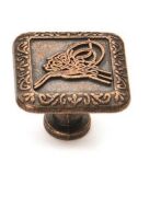 Özsan Tuğra Düğme  Antik Bakır