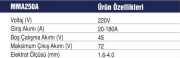 MMA 250 KAYNAK MAKİNESİ
