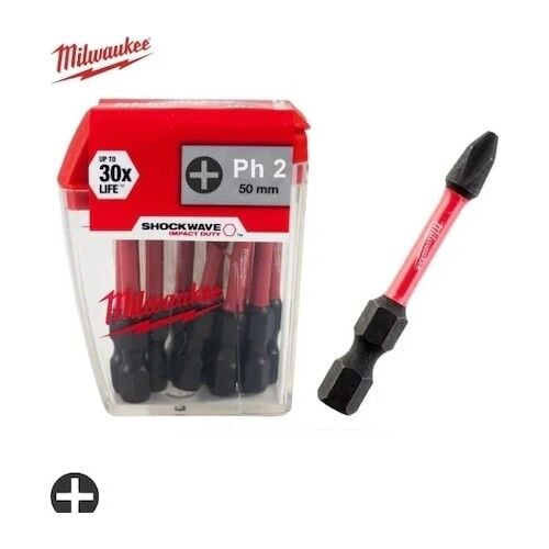 Milwaukee Bits Uç Ph2 50 mm 10'lu Paket Shockwave