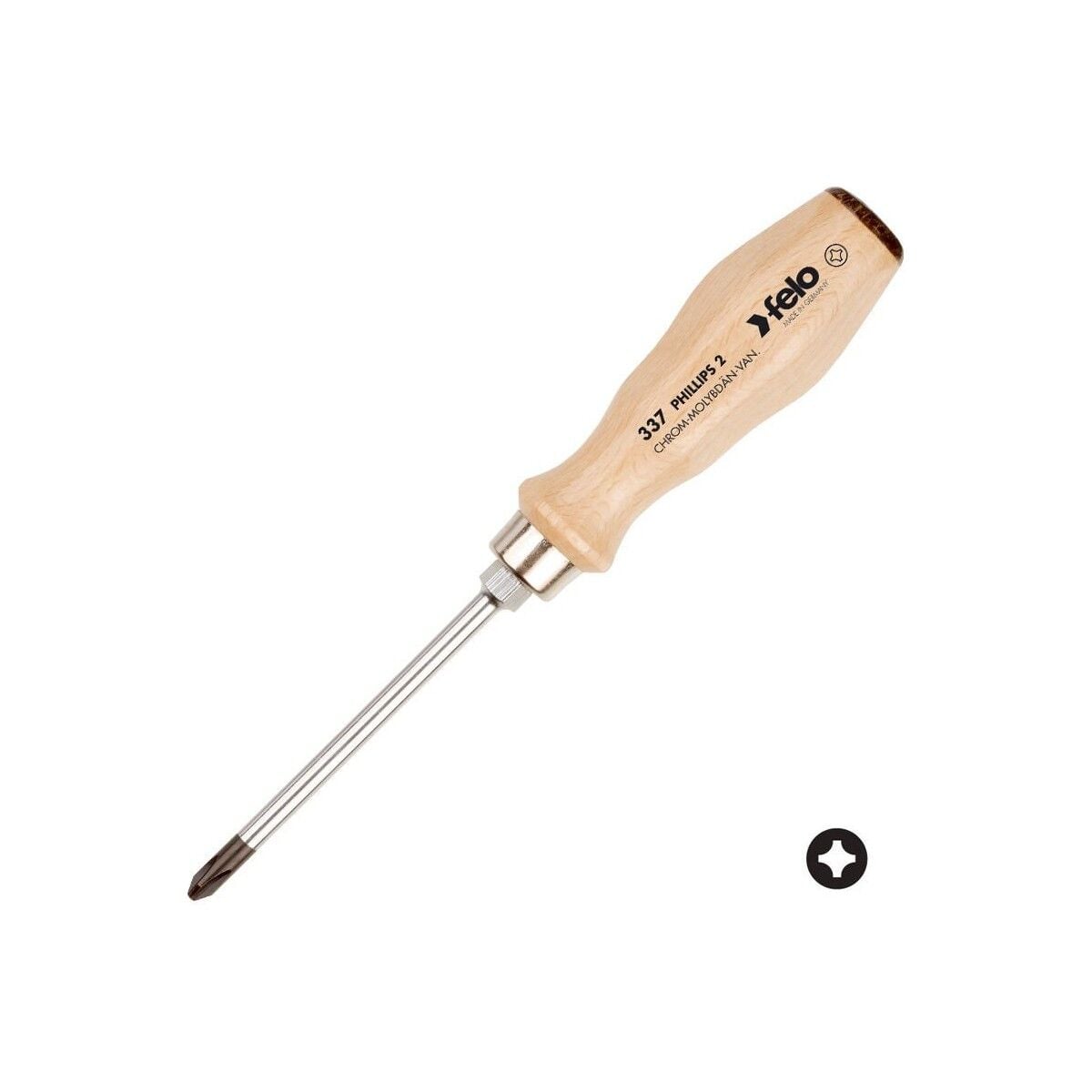 Ağaç Saplı Somunlu Yıldız Tornavida Ph 2x100mm (337 Serisi)