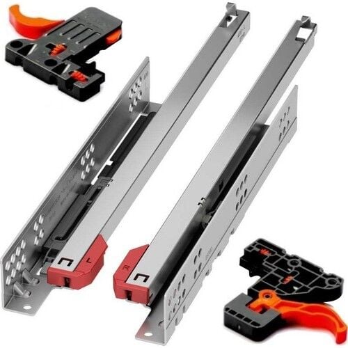 Samet Ultimade 50 cm Ray Kısmi Açılım Frenli Çekmece Rayı + Mandal