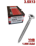 3,5X13 Sunta Vidası Çinko 1000 Adet