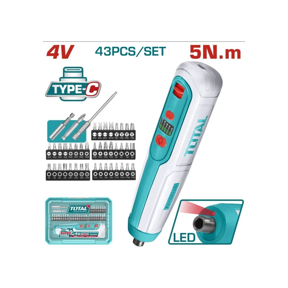 4V Akülü Tornavida TSDLI04062