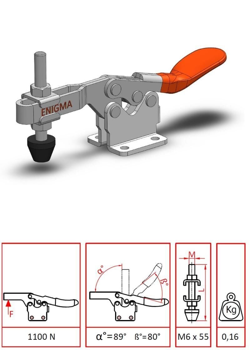 Enigma  1205 UA Yatay Pozisyon Yatay Taban Klemp (1202Y)